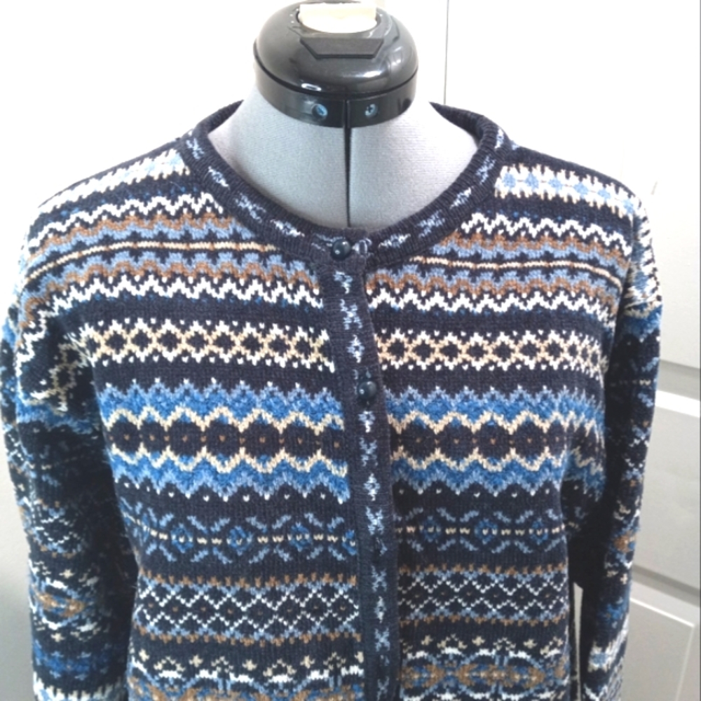 Dressbarn Woman Blue Woven  Cardigan  Size 3X
